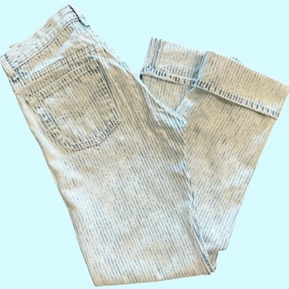Levis 501 Vintage 80s 29x34 Striped Ghost Wash High Waisted USA